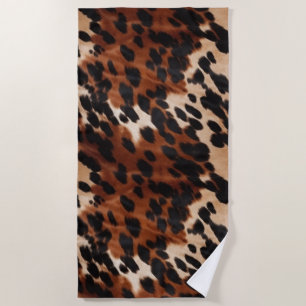 Toalla De Playa Cream Brown Black Piel de vaca