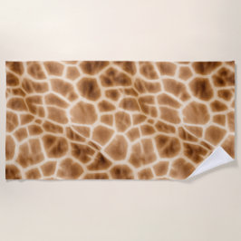 Toalla De Playa Cream Brown Giraffe Animal Print