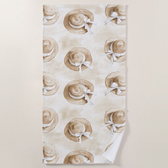 Toalla De Playa Cream Sand Beach Hats   (Anverso)