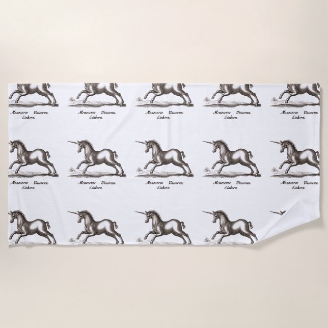 Toalla De Playa Creatividad de Unicorn Classic Running Magic Woodl (Anverso)