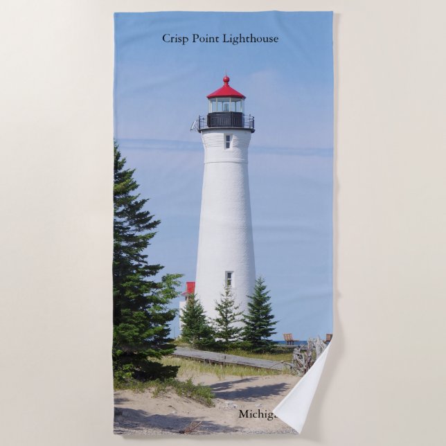 Toalla de playa Crisp Point Lighthouse (Anverso)