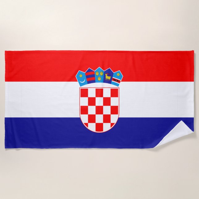 Toalla De Playa Croatia flag Beach Towel (Anverso)