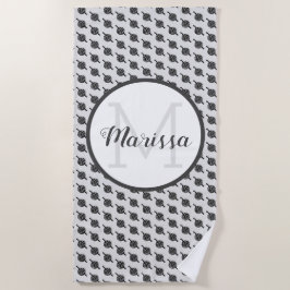 Toalla De Playa Crochet Hook Yarn & Crafn Nombre / Inicial