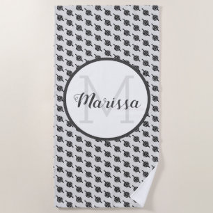 Toalla De Playa Crochet Hook Yarn & Crafn Nombre / Inicial