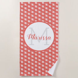 Toalla De Playa Crochet Hook Yarn & Crafn Nombre / Inicial