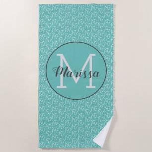 Toalla De Playa Crochet Hook Yarn & Crafts Name / Inicial Oscuro