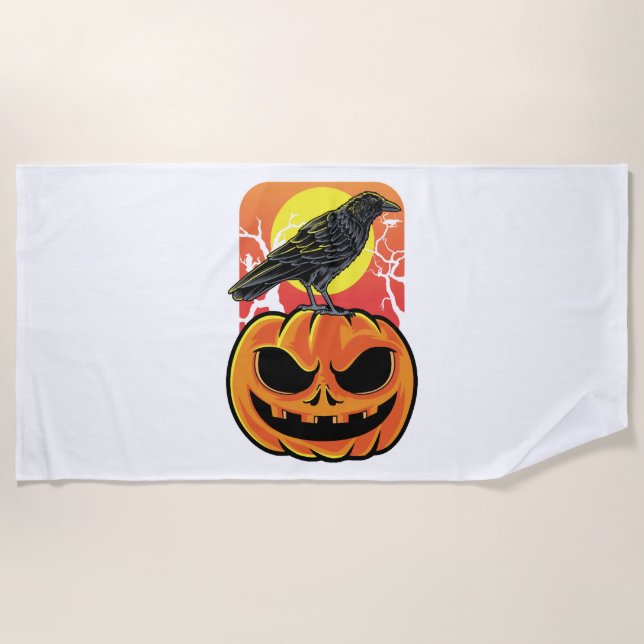 Toalla De Playa Crow Halloween Bird Watcher Gift (Anverso)