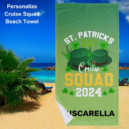 Toalla De Playa Crucero personalizado de la escuadra del día de Sa