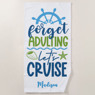 Toalla De Playa Cruceros de nombres personalizados