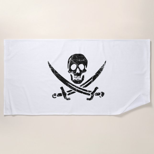 Toalla De Playa Cruz pirata (Anverso)