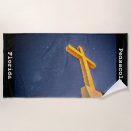 Toalla De Playa Cruza de playa Pensacola con Vía Láctea