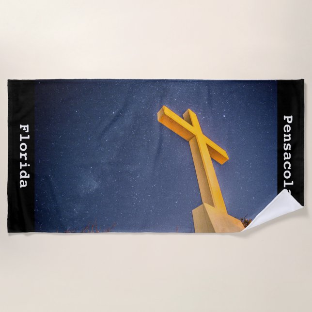Toalla De Playa Cruza de playa Pensacola con Vía Láctea (Anverso)