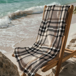 Toalla De Playa Cuadros beige