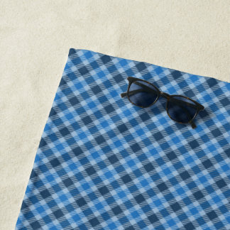 Toalla De Playa Cuadros de gingham azul básico/azul bebé en diagon