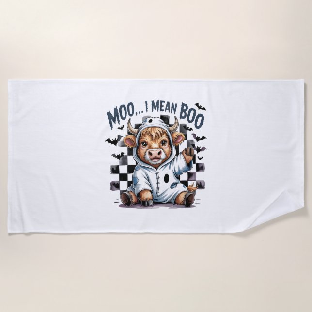 Toalla De Playa Cuadros de la región montañosa de la vaca comprueb (Anverso)