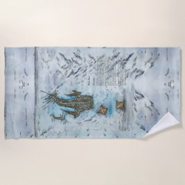 Toalla De Playa Cuadros de tiburón de ballena en peligro de extinc