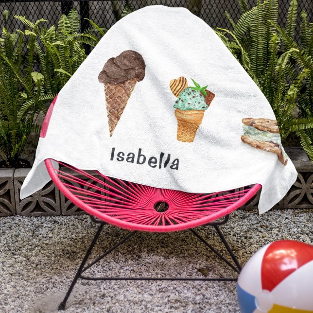 Toalla De Playa Cuatro Helados Personalizados (Subido por el creador)