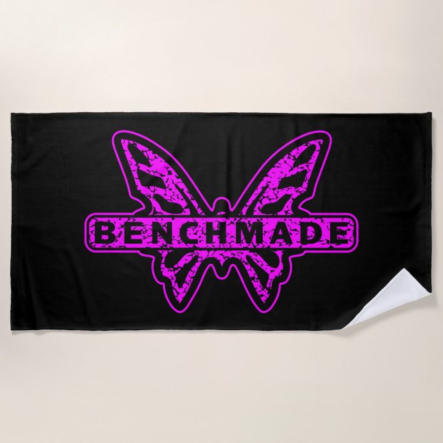 Toalla De Playa Cuchillos hechos en Benchmade Neon Butterfly Toall (Anverso)