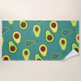 Toalla De Playa Cuidada Kawaii Ropa de aguacate patrón gradiente d