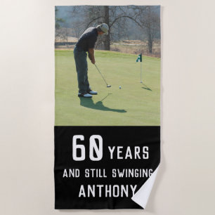 Toalla De Playa Cumpleaños Golfer Funny 60th happy Par Photo