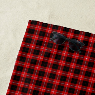 Toalla De Playa Cunningham Tartan Red Black Plaid