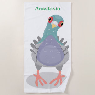Toalla De Playa Curioso ilustracion personalizado de palomas
