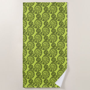 Toalla De Playa Curl Koru Botánico Estilizado De Primavera Lime-Ve