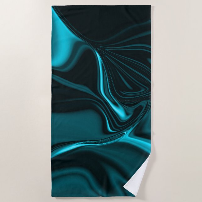 Toalla De Playa ¿Curvas ciano em estilo niquelado? (Anverso)
