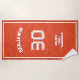 Toalla De Playa Custom Basketball Textured Orange
