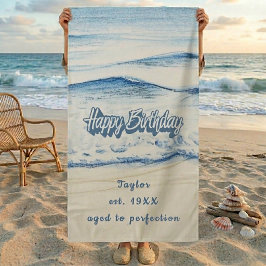 Toalla De Playa Custom Birthday Beach Towel 