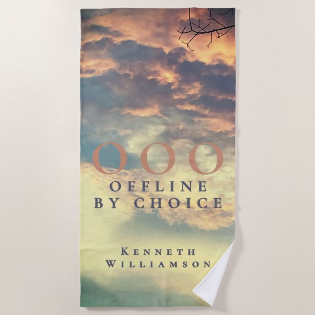 Toalla De Playa Custom Funny OOO Retro Summer Blue Sky Clouds Men  (Anverso)