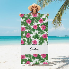 Toalla De Playa Custom Large Tropical Flower Beach Towel for Her