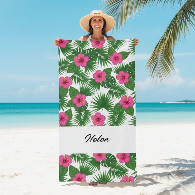 Toalla De Playa Custom Large Tropical Flower Beach Towel for Her (Subido por el creador)