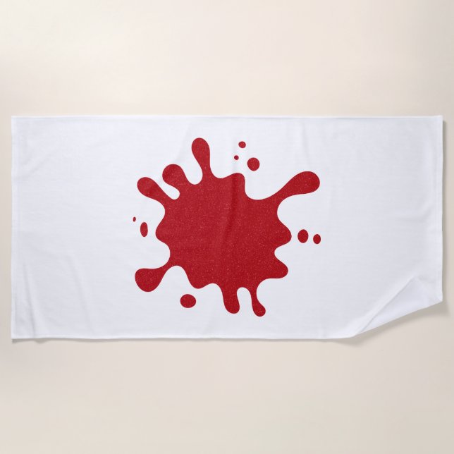 Toalla De Playa Custom Tomato Red Splash Graphic Beach Towel (Anverso)