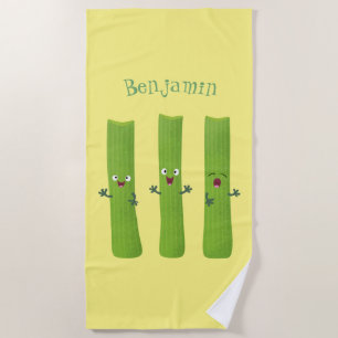 Toalla De Playa Cute apio palitos trio verduras personalizados