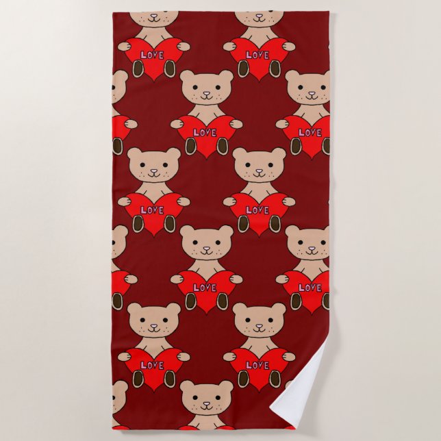 Toalla De Playa Cute Bear Beach Towel (Anverso)