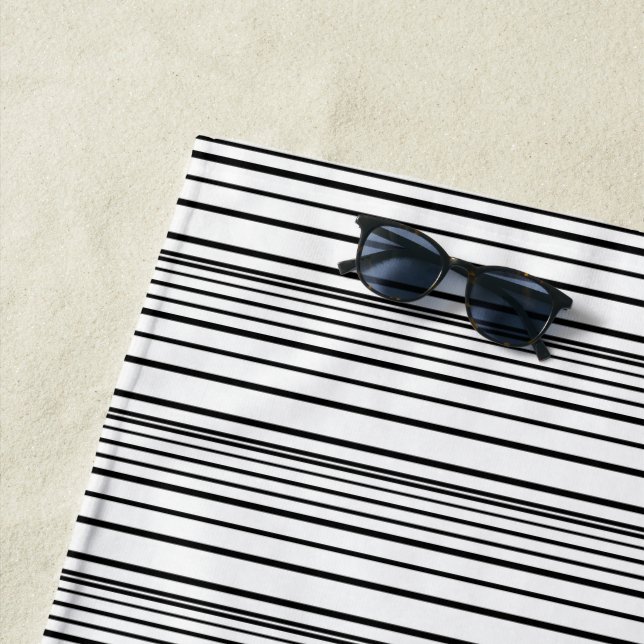 Toalla De Playa Cute black white stripes (In situ)