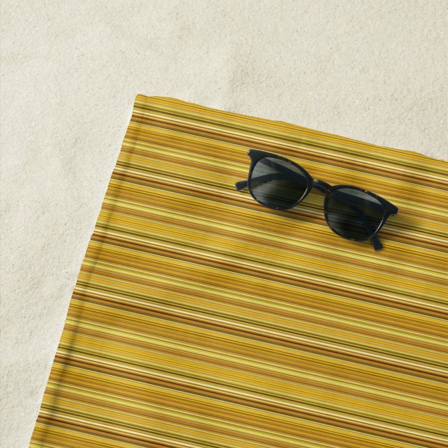 Toalla De Playa Cute brown golden stripes (In situ)