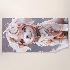 Toalla De Playa Cute Chibi Golden Retriever Puppy