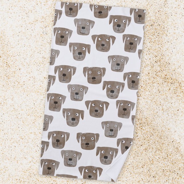 Toalla De Playa Cute chocolate Labrador recuperador de perro acuar (Cute chocolate labrador retriever dog beach towel)