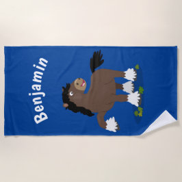 Toalla De Playa Cute Clydesdale personalizado de caballo ilustraci