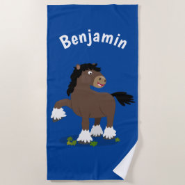 Toalla De Playa Cute Clydesdale personalizado de caballo ilustraci