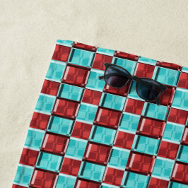 Toalla De Playa Cute Diner Style Checks Negrita Patrón de arte ret