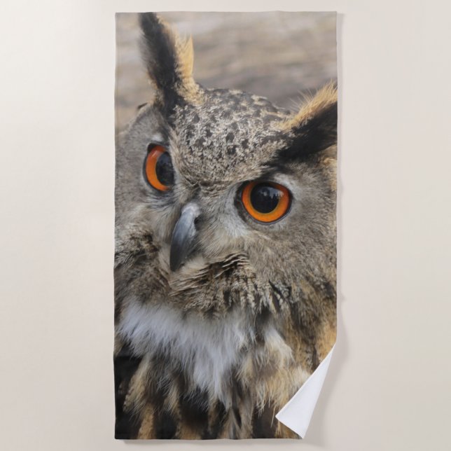Toalla De Playa Cute eagle owl (Anverso)