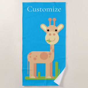 Toalla De Playa Cute Giraffe Munching Thunder_Cove