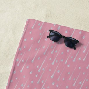 Toalla De Playa Cute gotas de lluvia día lluvioso rosa pálido
