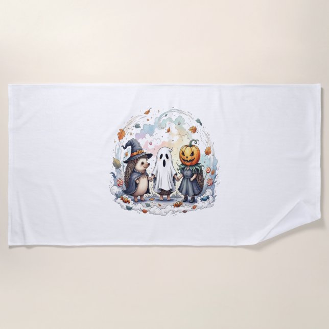 Toalla De Playa Cute Halloween Hedgehogs Costume (Anverso)