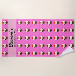 Toalla De Playa Cute Ice Cream Chocolate & Strawberry Beach Towel