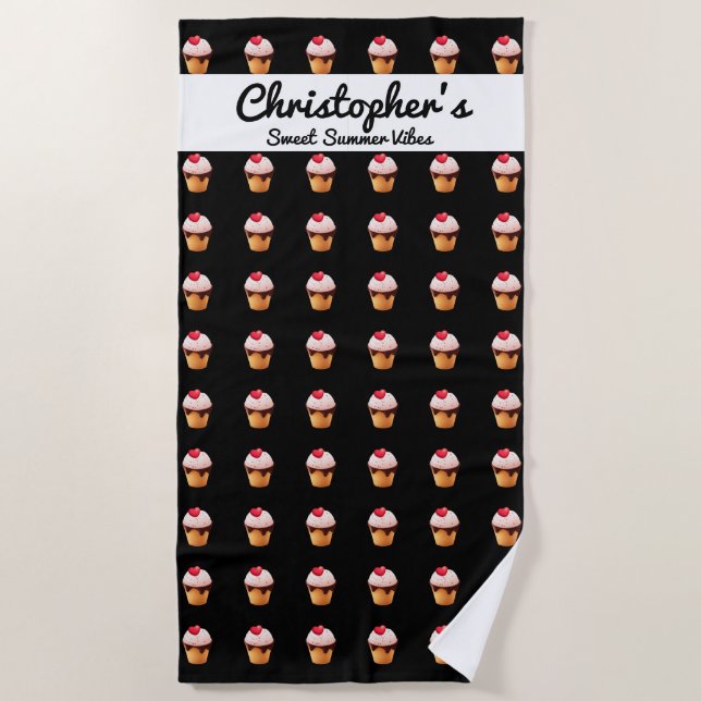 Toalla De Playa Cute Ice Cream Heart Beach Towel (Anverso)