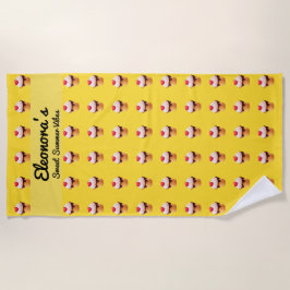 Toalla De Playa Cute Ice Cream Heart Beach Towel